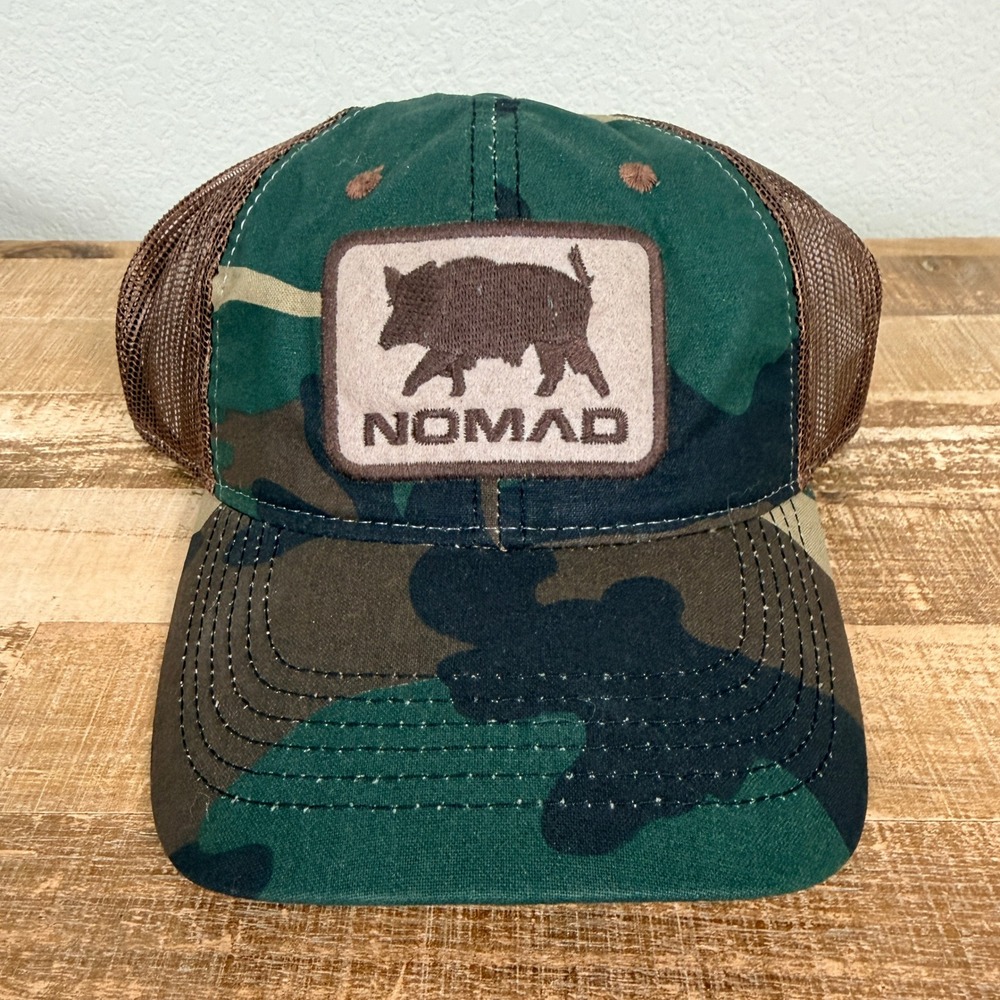 Nomad Camo Mesh Trucker Hat Boar Cap Snapback Hunting Hat Adjusable OS NEW